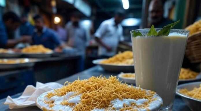 Gut Health 101: Why It Matters More Than You Think Messy chaat, lassi, crumpled napkin at Mumbai stall.