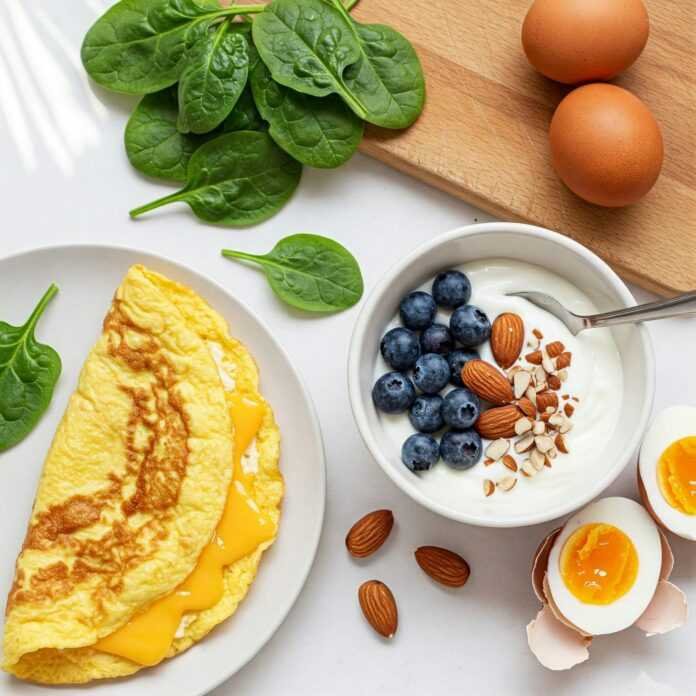 High-Protein Breakfast Flat Lay High-Protein Breakfast Flat Lay