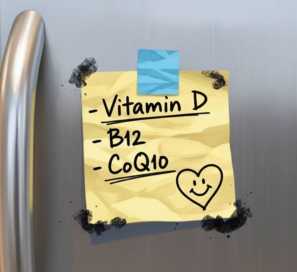 Vitamin List: Handwritten Note on Fridge