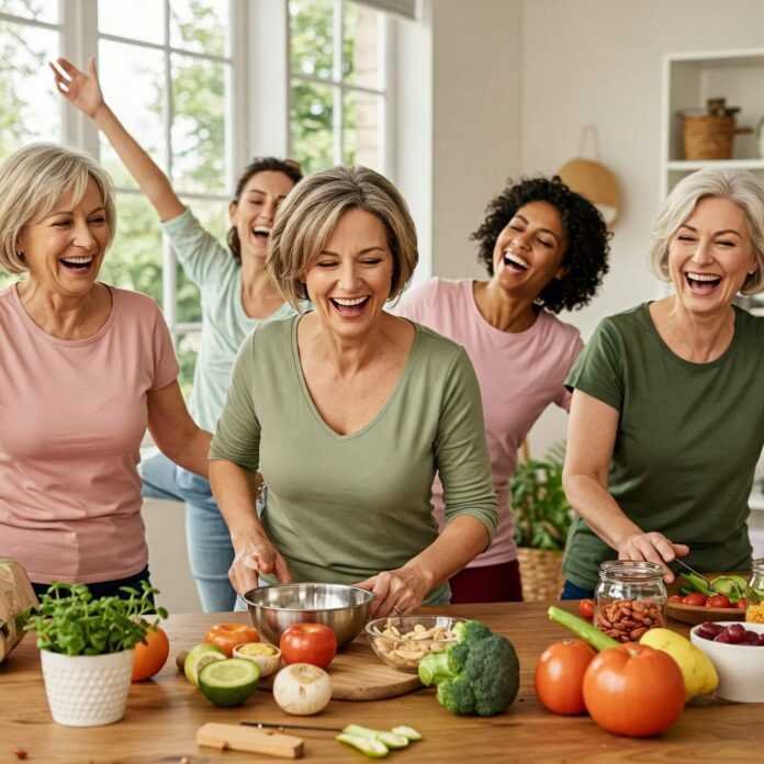 Diverse women enjoying healthy menopause.