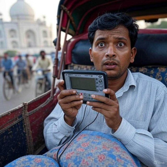 Crooked traffic meditation selfie with flaming beard filter. Crooked traffic meditation selfie with flaming beard filter.