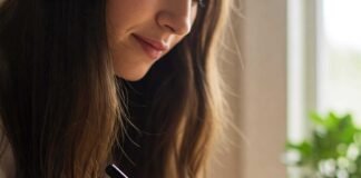 Journaling for mental health close-up.