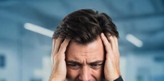 Stressed Person Hands Head