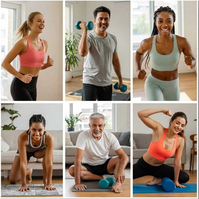 Home Workout Collage Home Workout Collage