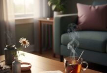 Fertility Tips That Could Actually Help You Conceive Fertility notebook, tea, and daisy in a cozy Ohio apartment