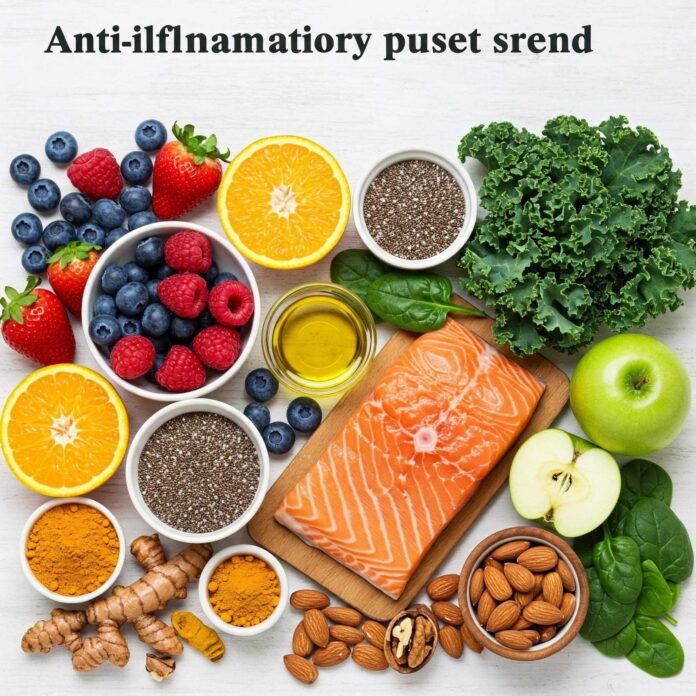 Anti-Inflammatory Foods Flat Lay Anti-Inflammatory Foods Flat Lay
