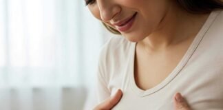 Breast self-exam hands